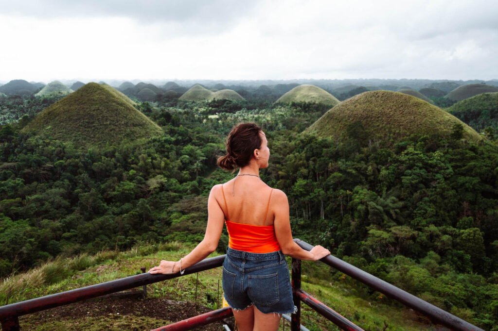 Traveler enjoying the view in Bohol
