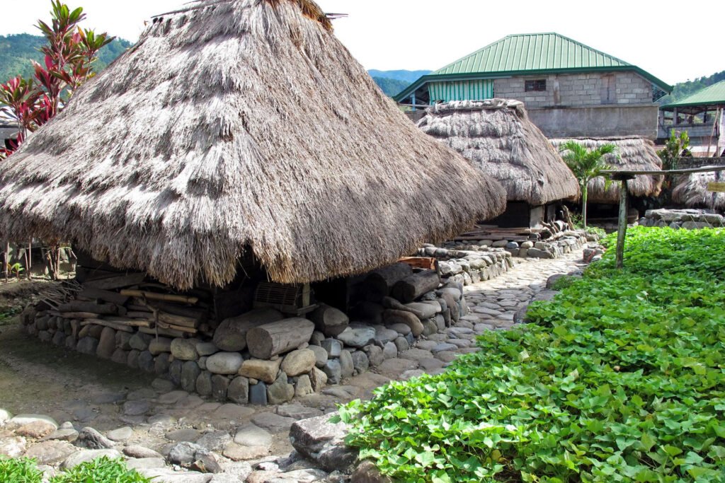 Traditional Ifugao village and houses in the Philippines