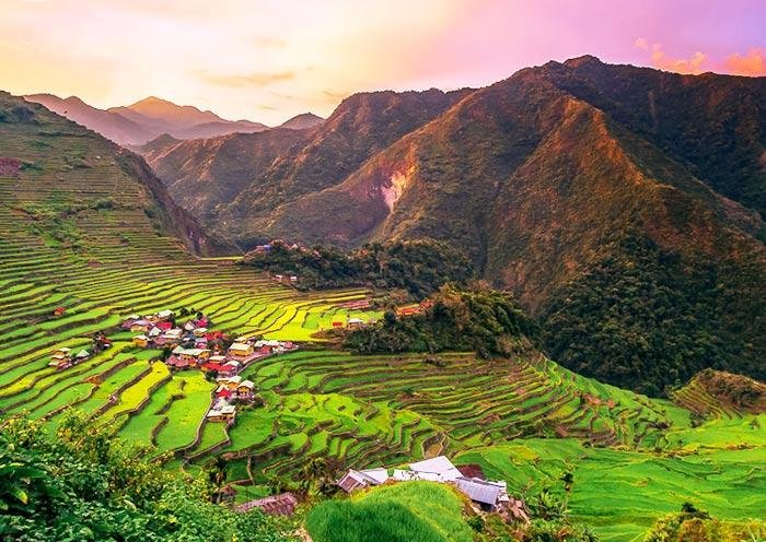 Batad village surrounded by rice terraces in Ifugao
