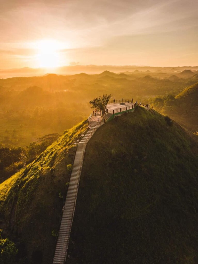 Visitors enjoying Chocolate Hills viewpoint
