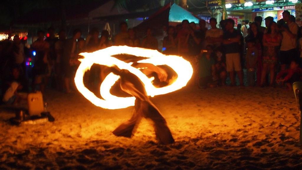 White Beach Fire Dance Show