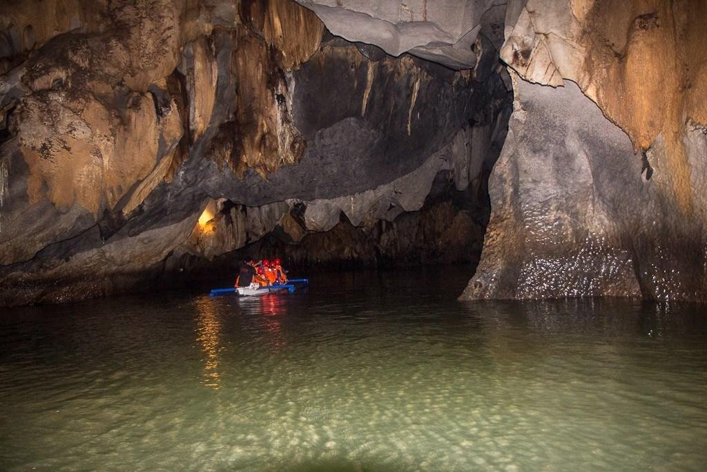 Boat preparing for an Underground River tour in Sabang, Palawan