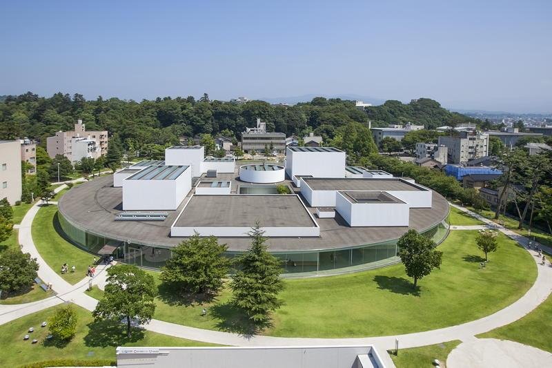 Entrance of the 21st Century Museum of Contemporary Art in Kanazawa Japan
