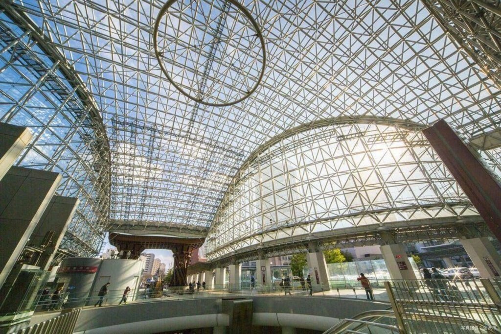 Glass Motenashi Dome at Kanazawa Station in Japan