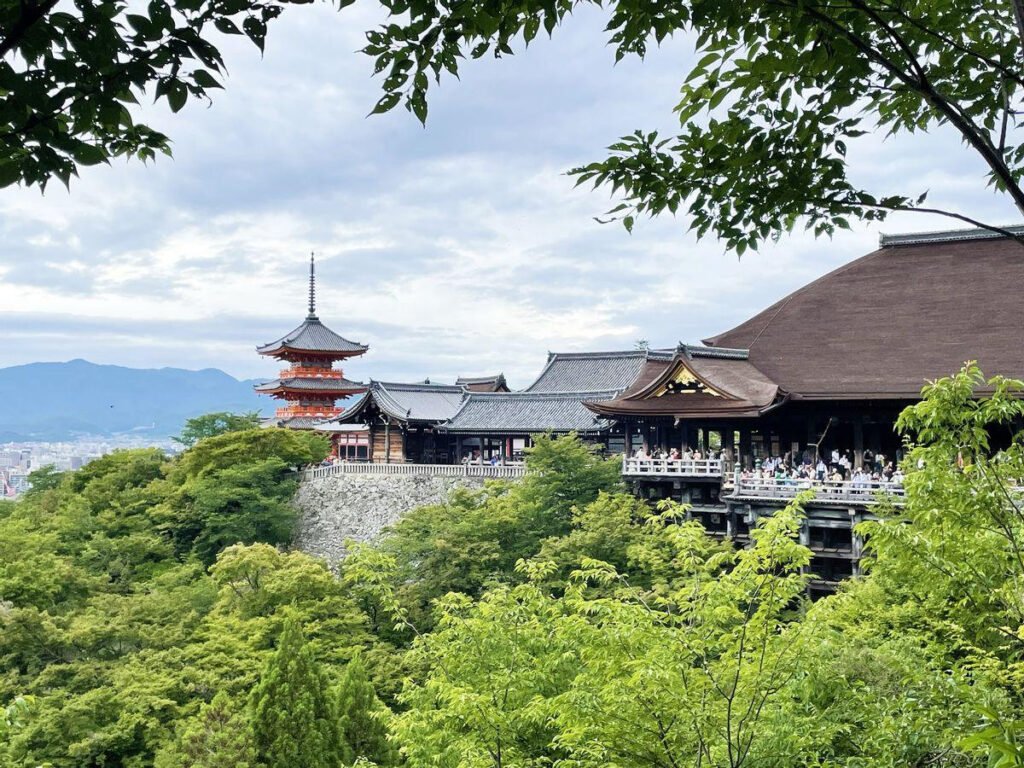 Kiyomizu-dera Temple and wooden terrace in Kyoto Japan