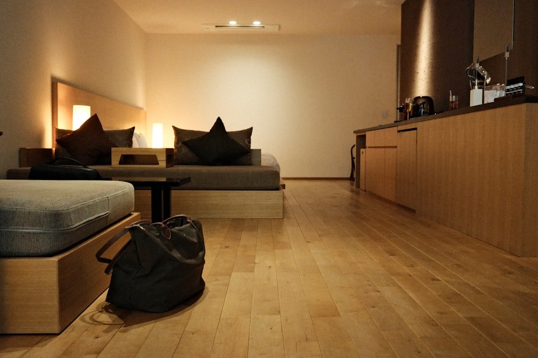 Illustrative comfortable modern hotel room for a Fukuoka stay