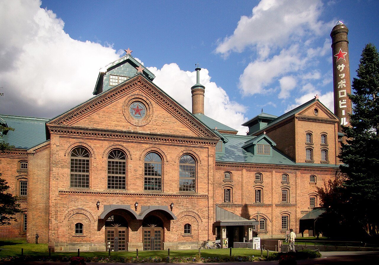Historic red-brick exterior of the Sapporo Beer Museum in 2012.