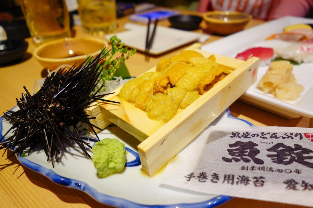 Illustrative Japanese uni and seafood platter