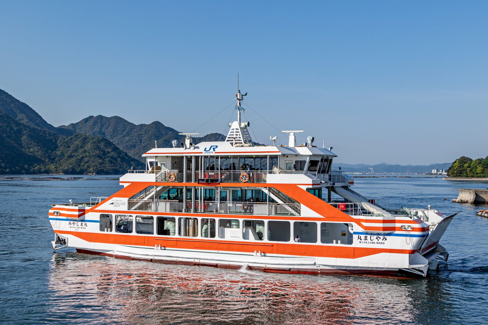 JR Miyajima Maru ferry on the water
