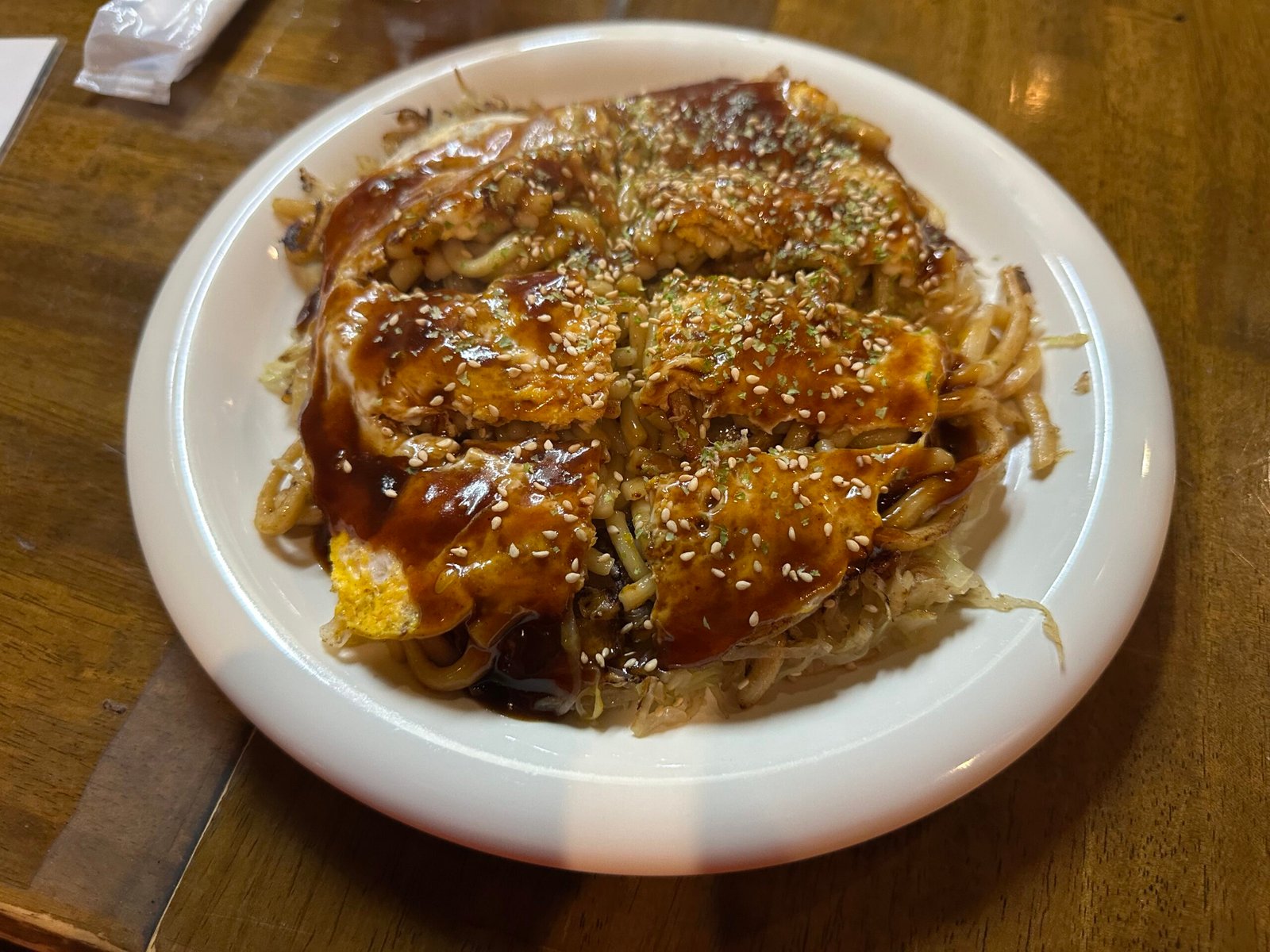 Hiroshima-style okonomiyaki, an illustrative food photograph