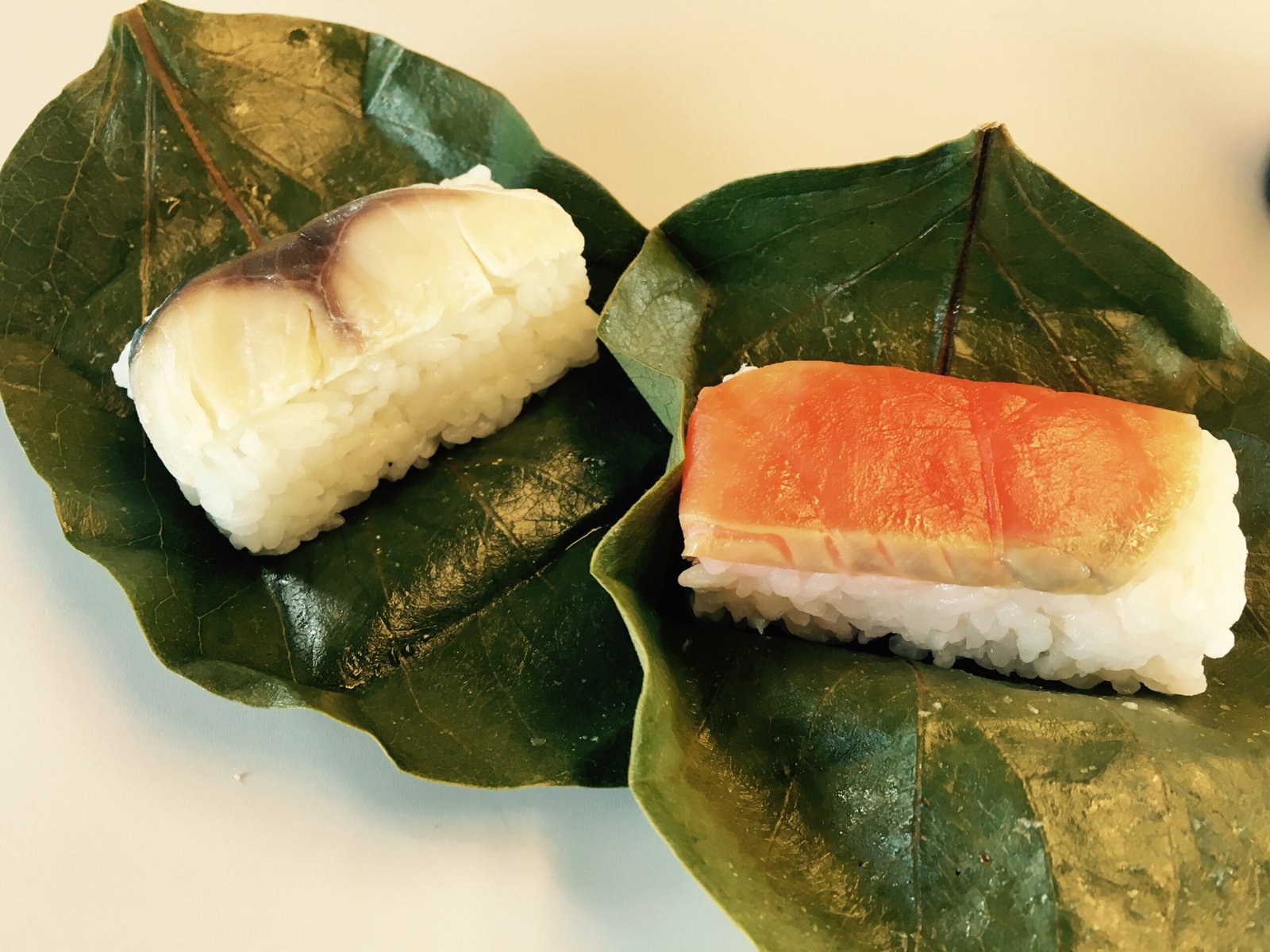 Persimmon-leaf wrapped kakinoha sushi, a Nara specialty
